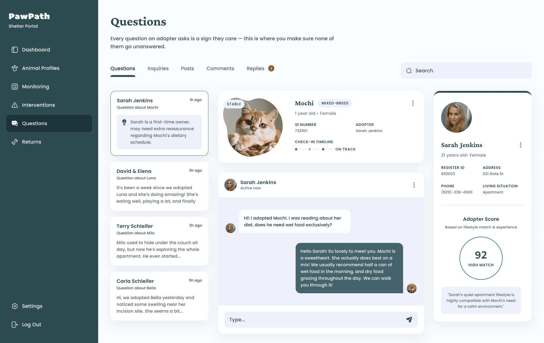 PawPath owner questions and guidance dashboard