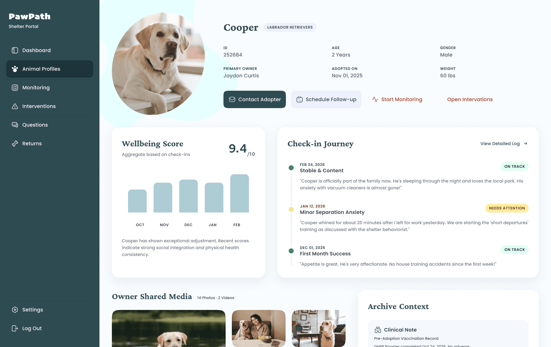 PawPath monitoring dashboard